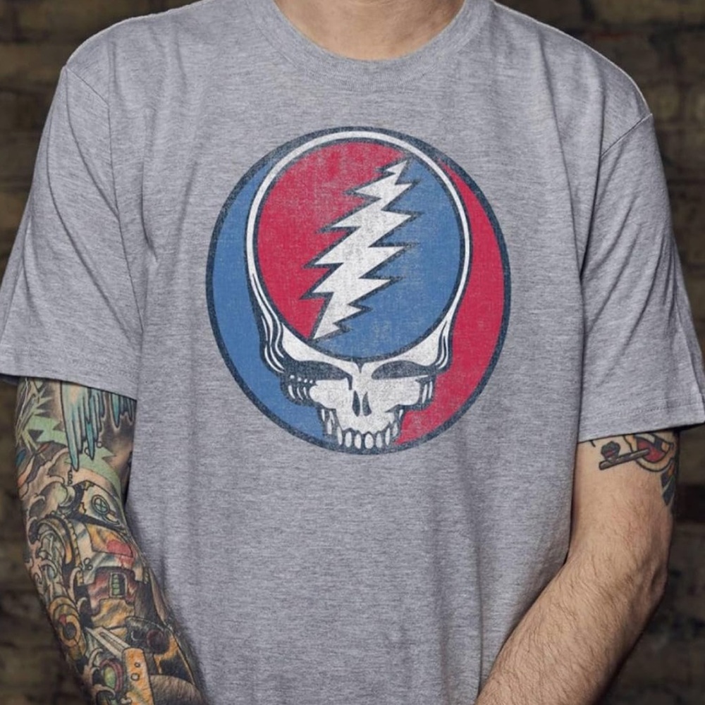 Grateful Dead Ripple Junction Gray Skull Logo Tee M